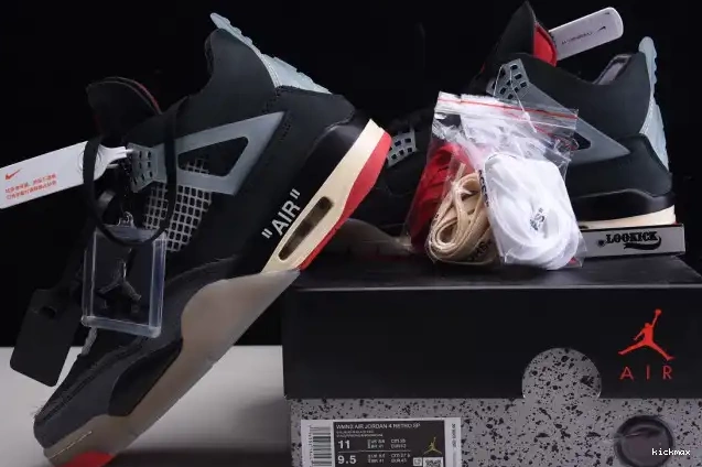 Cheap MAX Bred x White Off Jordan 4 CV9388-001 Retro Air 0523